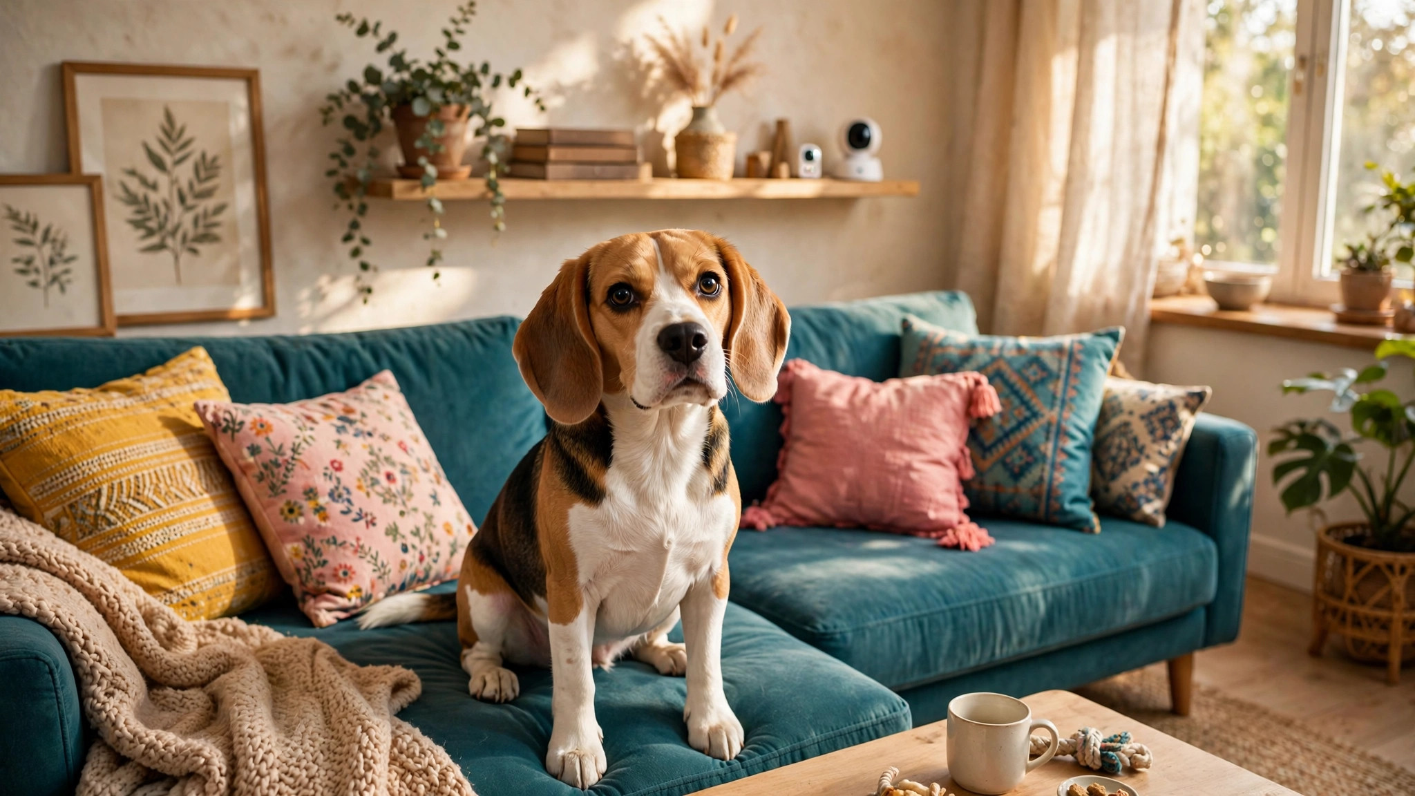Dog relaxing at home